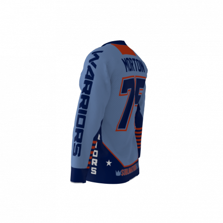 Warriors Blue Custom Hockey Jersey