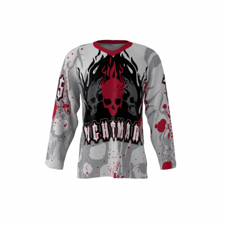 New Jersey Nightmare Gray Custom Roller Hockey Jersey
