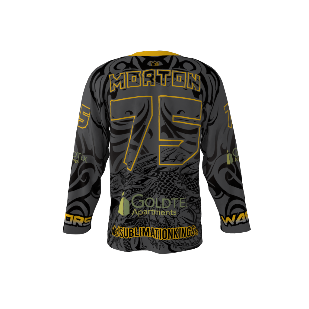 Warriors Black Custom Roller Hockey Jersey