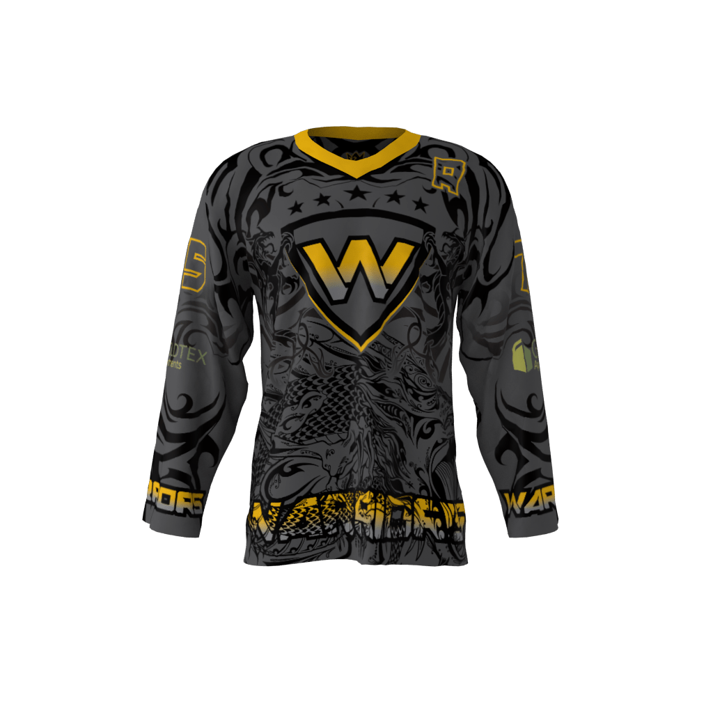Warriors Black Custom Roller Hockey Jersey