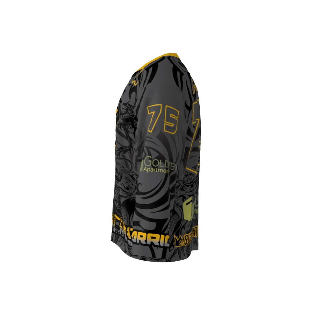 Warriors Black Custom Roller Hockey Jersey