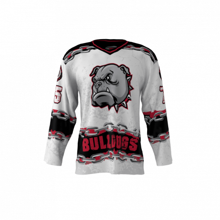 Bulldogs White Custom Hockey Jersey