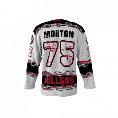 Bulldogs White Custom Hockey Jersey
