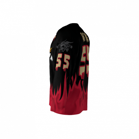 Wings Plus Black Custom Hockey Jersey