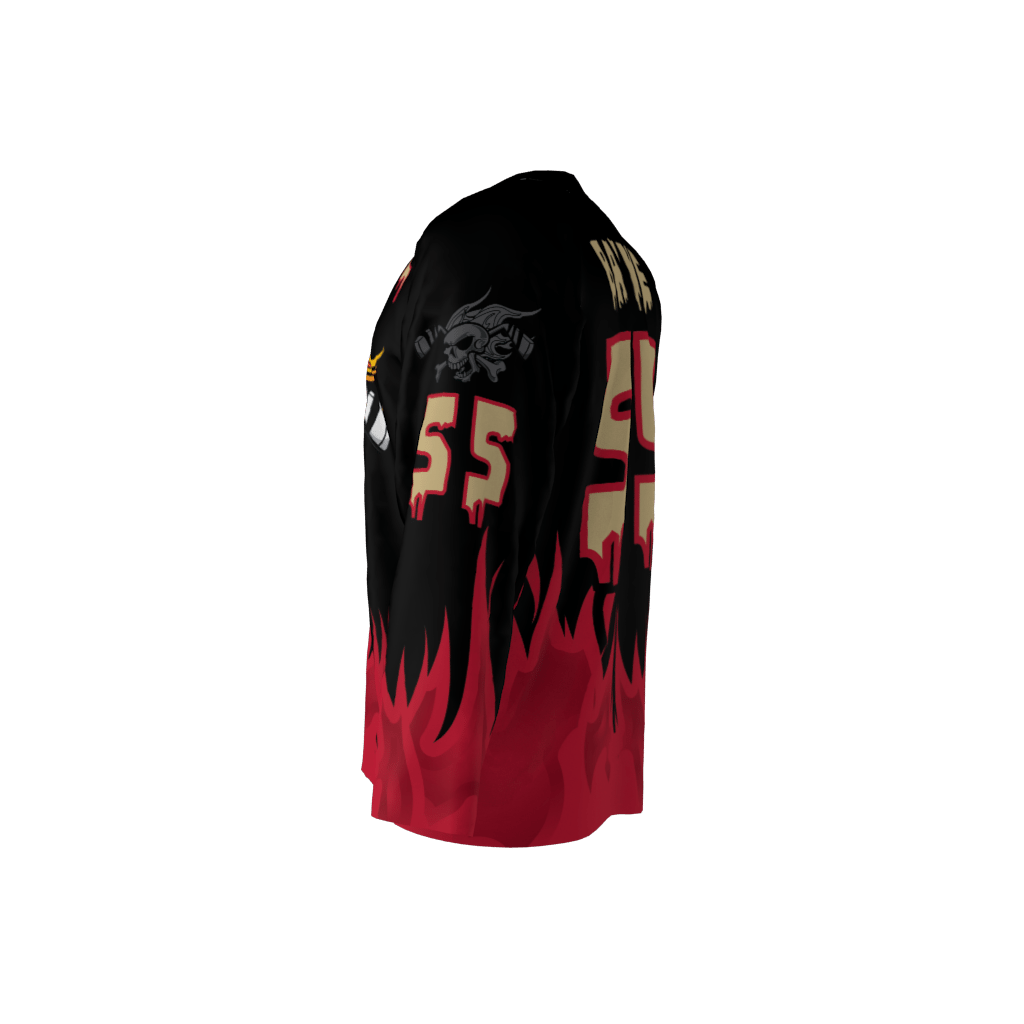 Wings Plus Black Custom Hockey Jersey