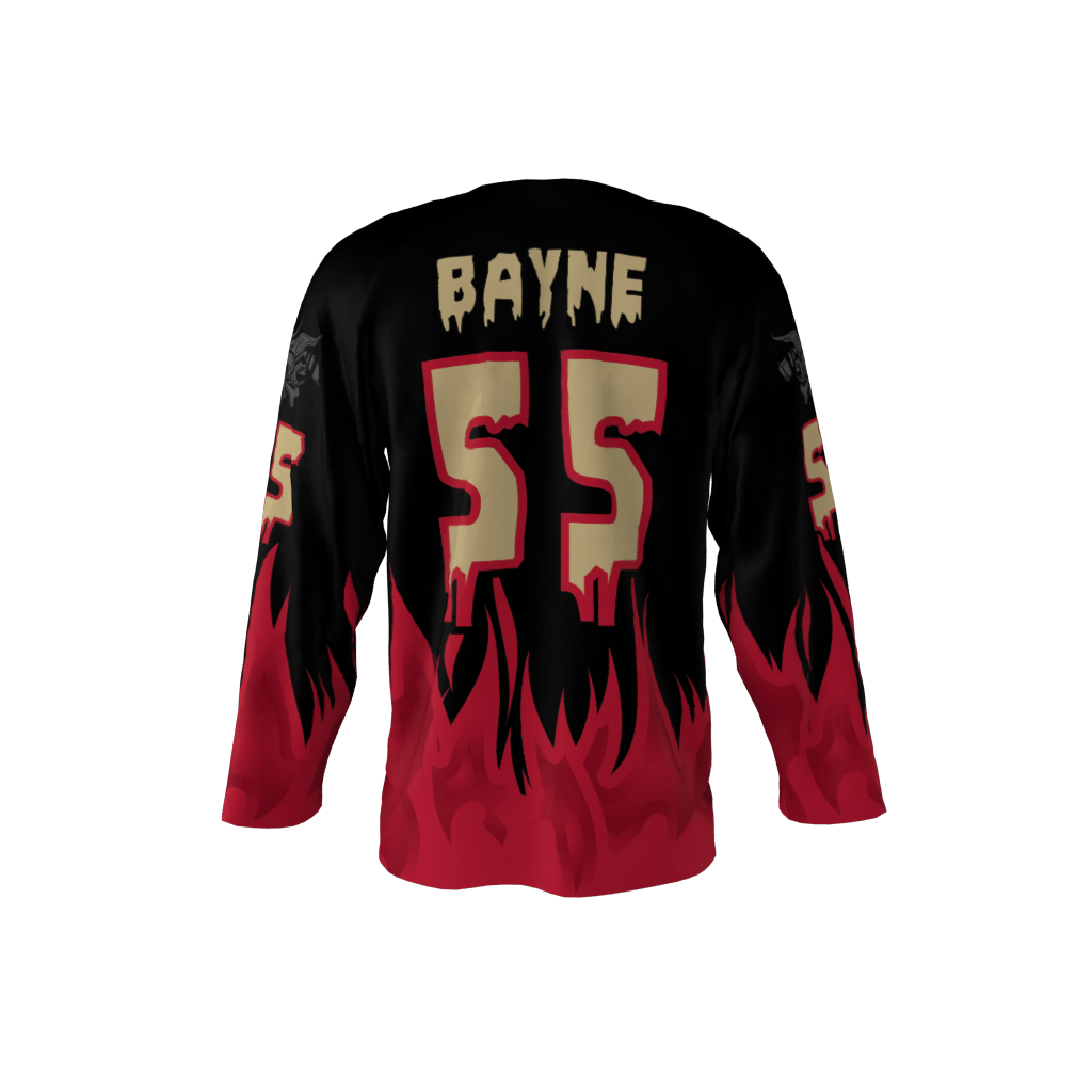 Wings Plus Black Custom Hockey Jersey