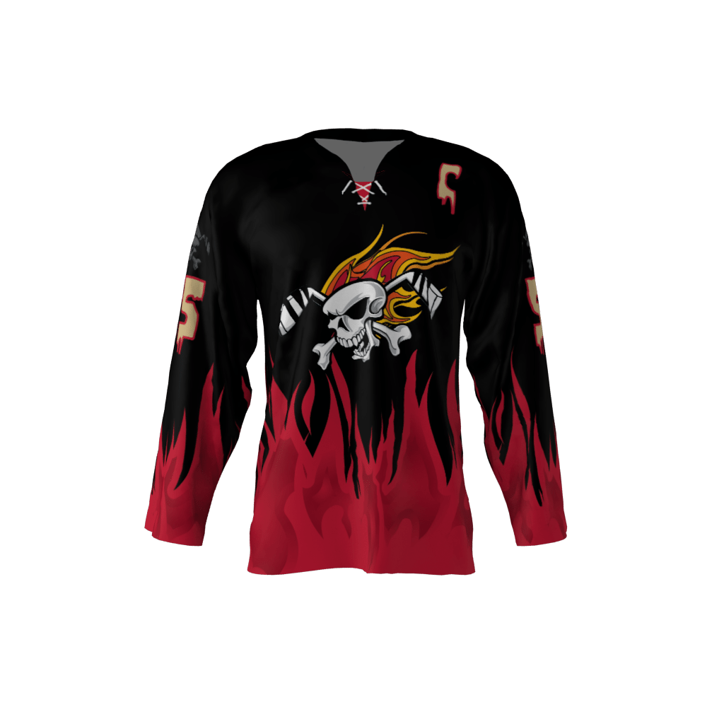 Wings Plus Black Custom Hockey Jersey
