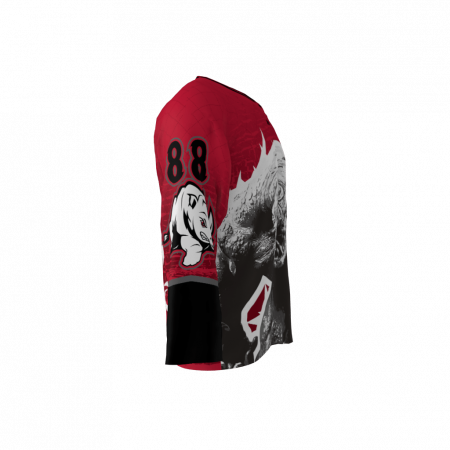Albino Rhinos Red Custom Hockey Jersey