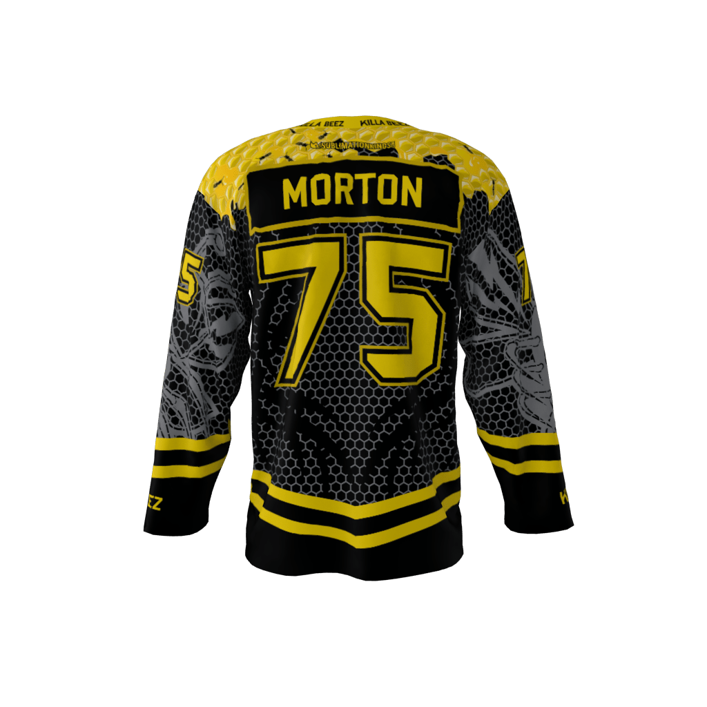 Killer Bees Black Custom Hockey Jersey