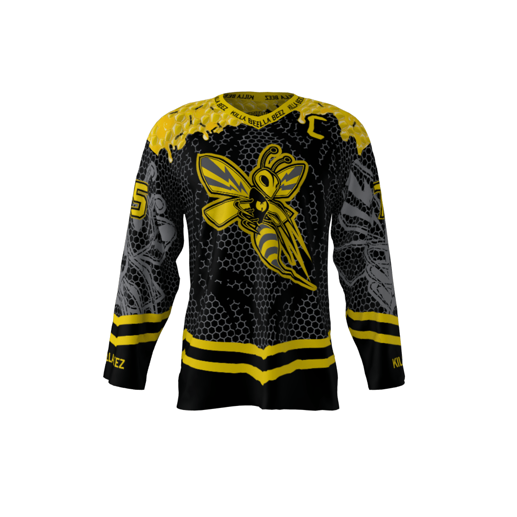Killer Bees Black Custom Hockey Jersey