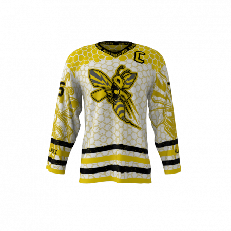 Killer Bees White Custom Hockey Jersey