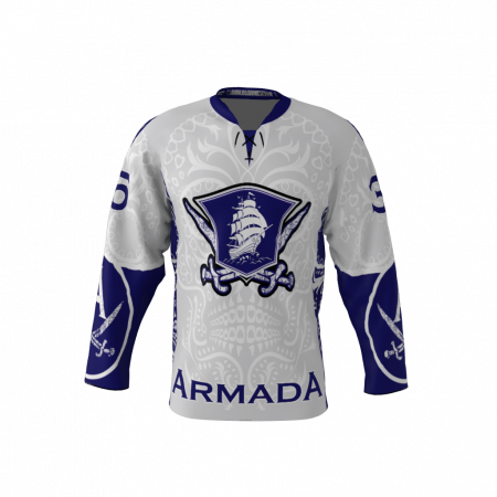 Armada White Custom Dye Sublimated Hockey Jersey
