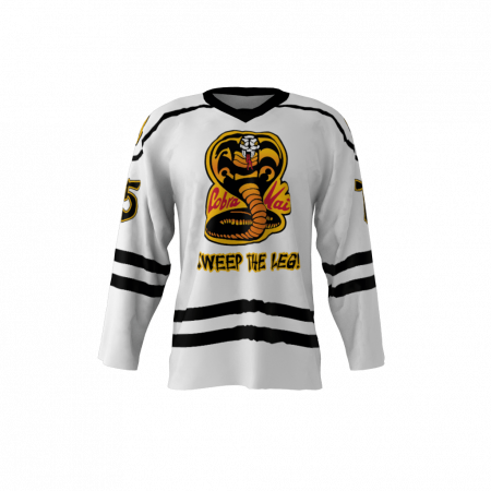 Cobra Kai White Custom Dye Sublimated Hockey Jersey