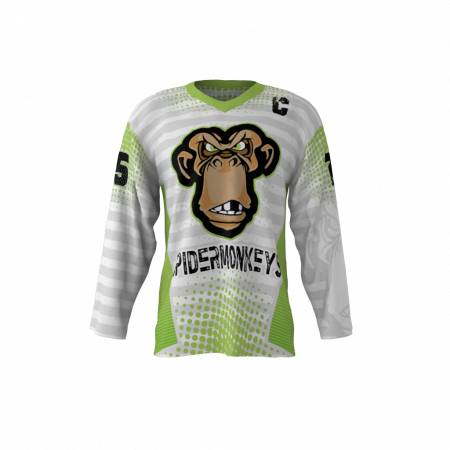 Spider Monkeys White Custom Dye Sublimated Hockey Jersey