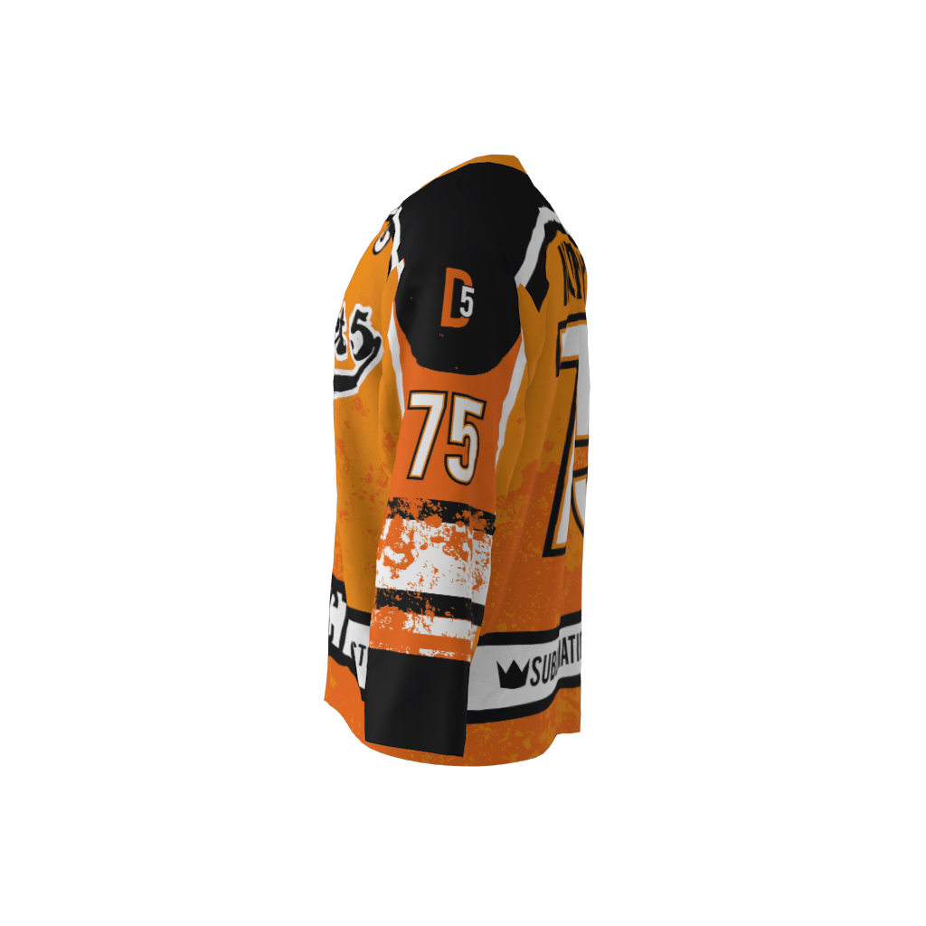 District 5 Orange Custom Dye Sublimated Ice Hockey Jersey