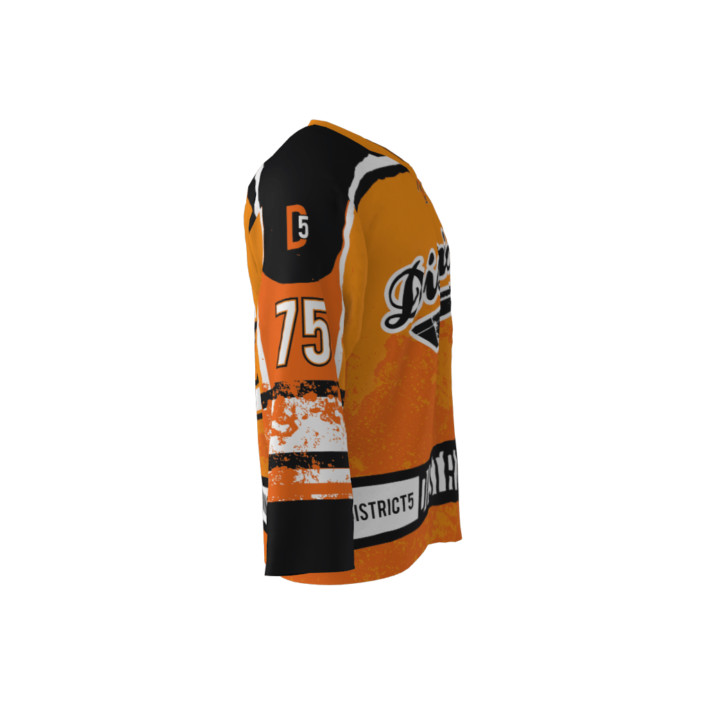 District 5 Orange Custom Dye Sublimated Ice Hockey Jersey
