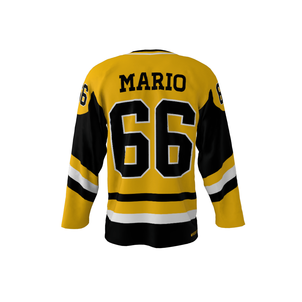 Pittsburgh 1984 Hockey Jersey Gold - Image 3