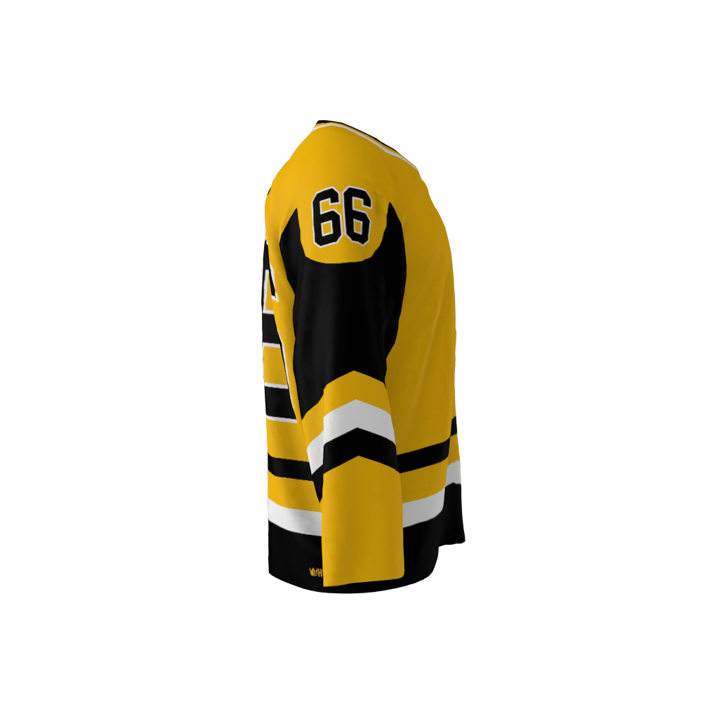 Pittsburgh 1984 Hockey Jersey Gold - Image 4