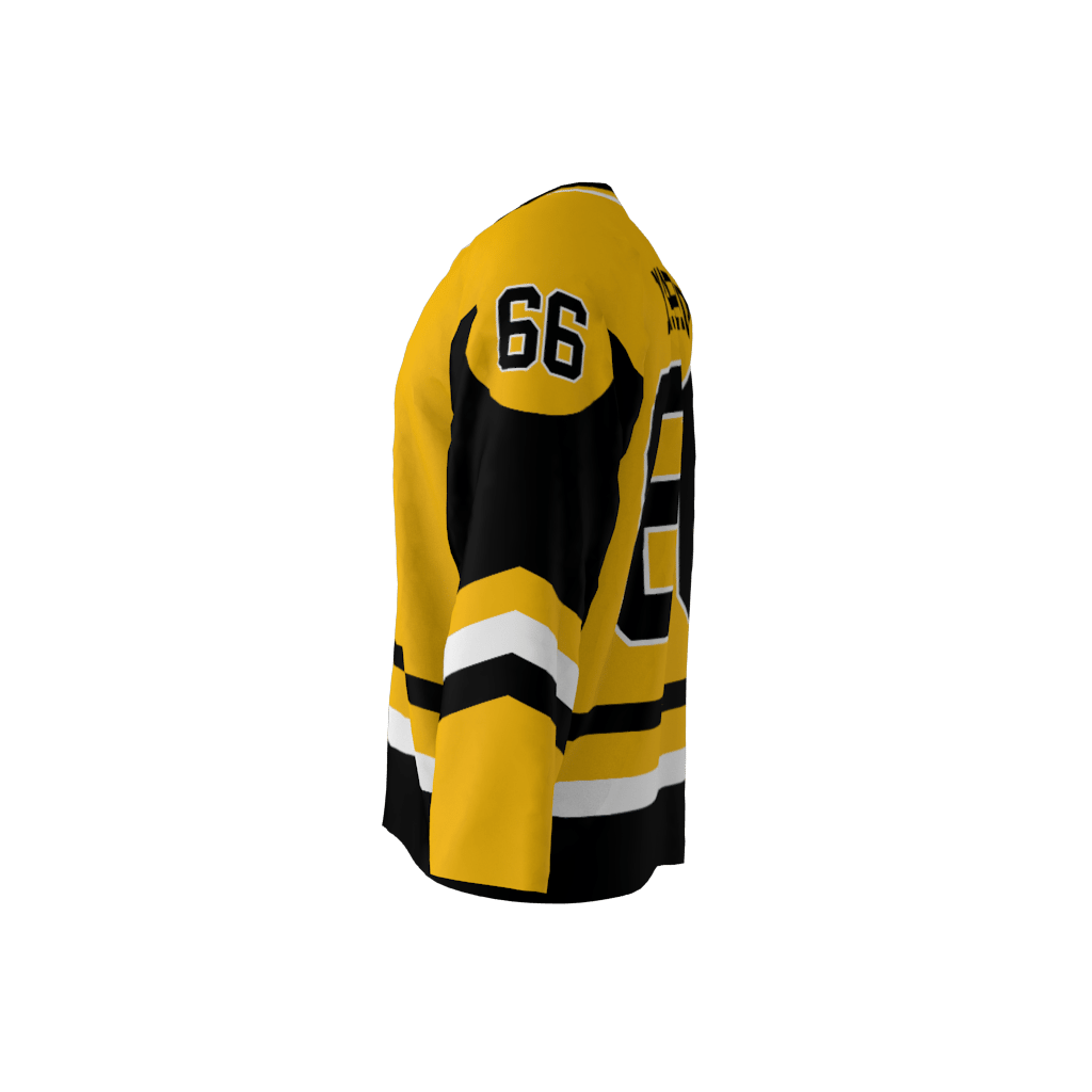 Pittsburgh 1984 Hockey Jersey Gold - Image 2