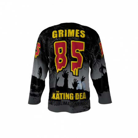 Skating Dead Black Custom Dye Sublimated Hockey Jersey