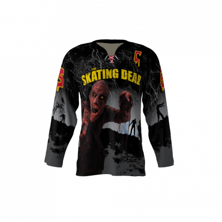 Skating Dead Black Custom Dye Sublimated Hockey Jersey