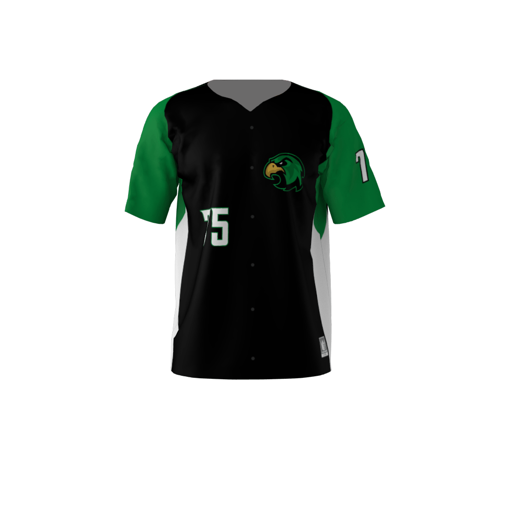 Eagles Custom Dye Sublimated Full Button Baseball Jersey