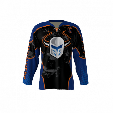 Invaders Blue Custom Dye Sublimated Ice Hockey Jersey
