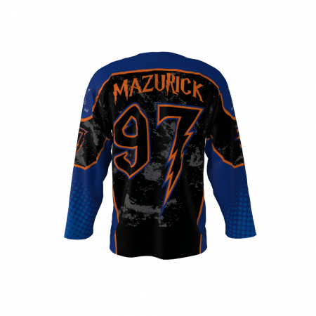 Invaders Blue Custom Dye Sublimated Ice Hockey Jersey