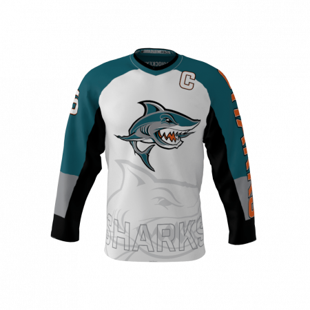 Sharks Custom Dye Sublimated Roller Hockey Jersey
