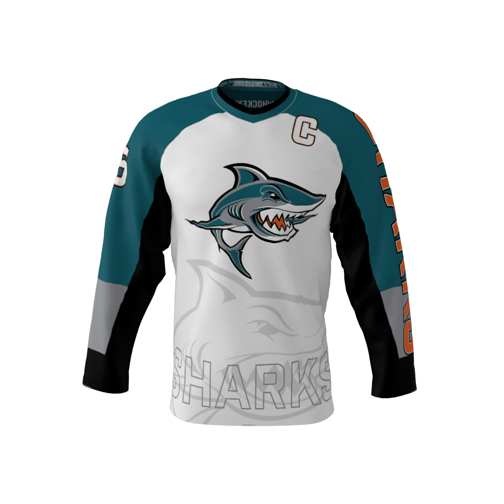 Sharks Custom Dye Sublimated Roller Hockey Jersey