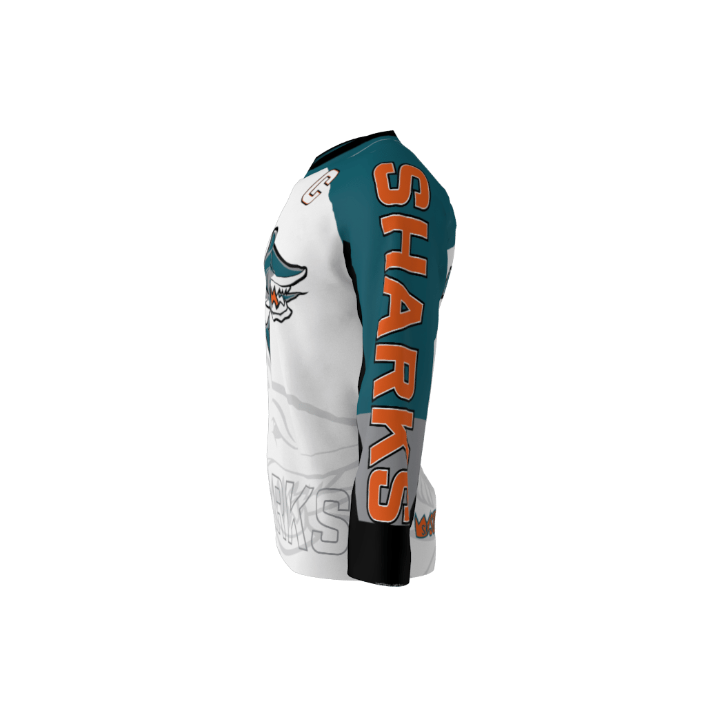 Sharks Custom Dye Sublimated Roller Hockey Jersey
