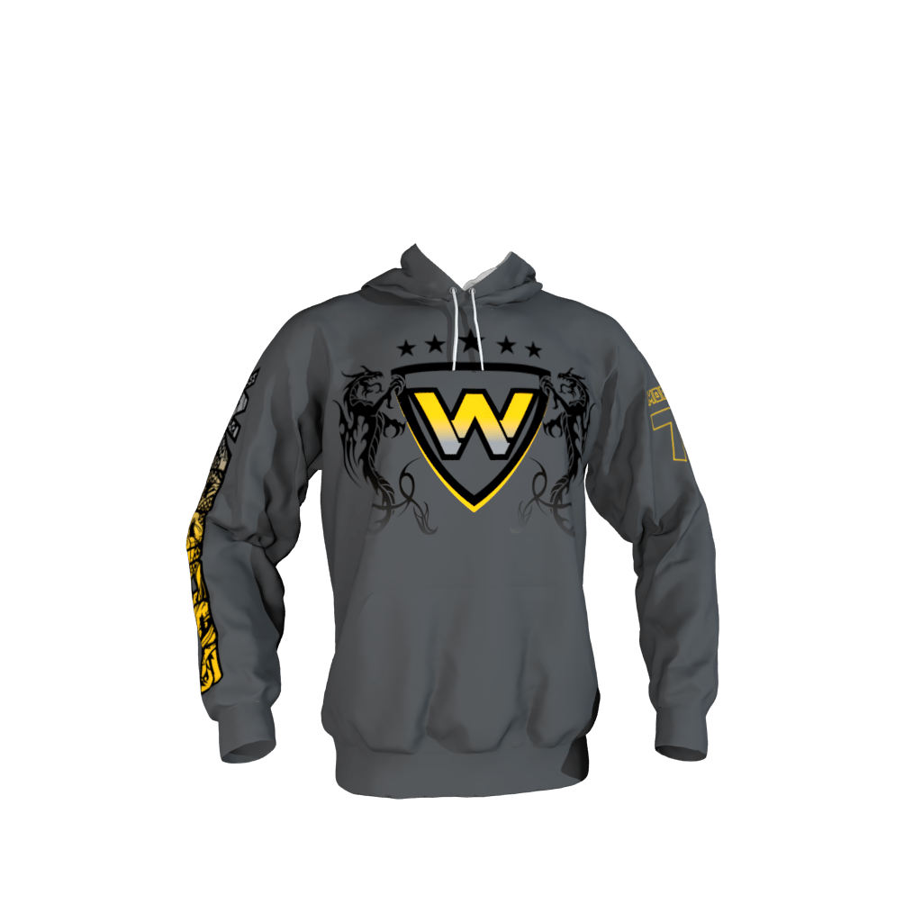 Warriors Gray Custom Dye Sublimated Hoodie
