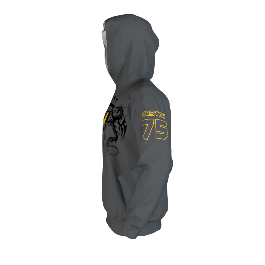 Warriors Gray Custom Dye Sublimated Hoodie