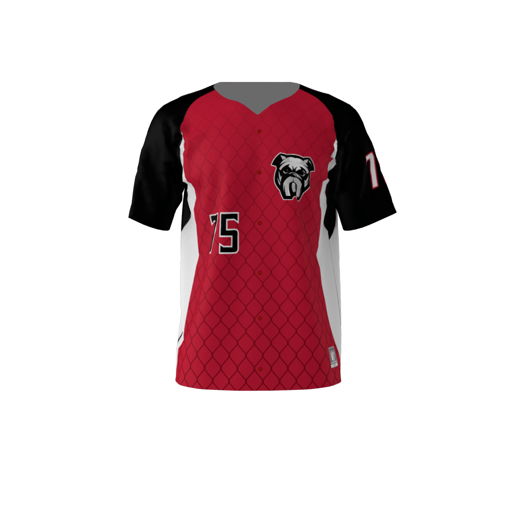 Bulldogs Custom Dye Sublimated Full Button Baseball Jersey