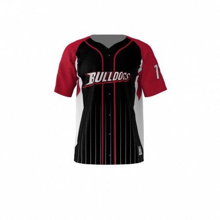 Bulldogs Custom Dye Sublimated Full Button Baseball Jersey