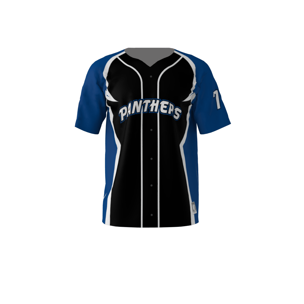 Panthers Custom Dye Sublimated Full Button Baseball Jersey