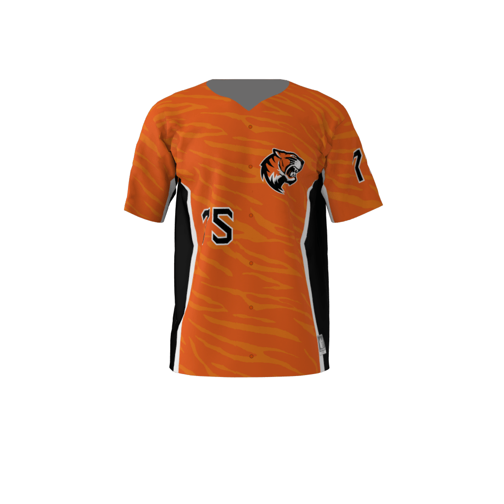 Tigers Custom Dye Sublimated Full Button Baseball Jersey