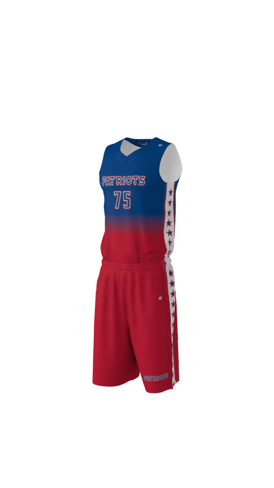 Patriots Custom Dye Sublimated Basketball Uniform