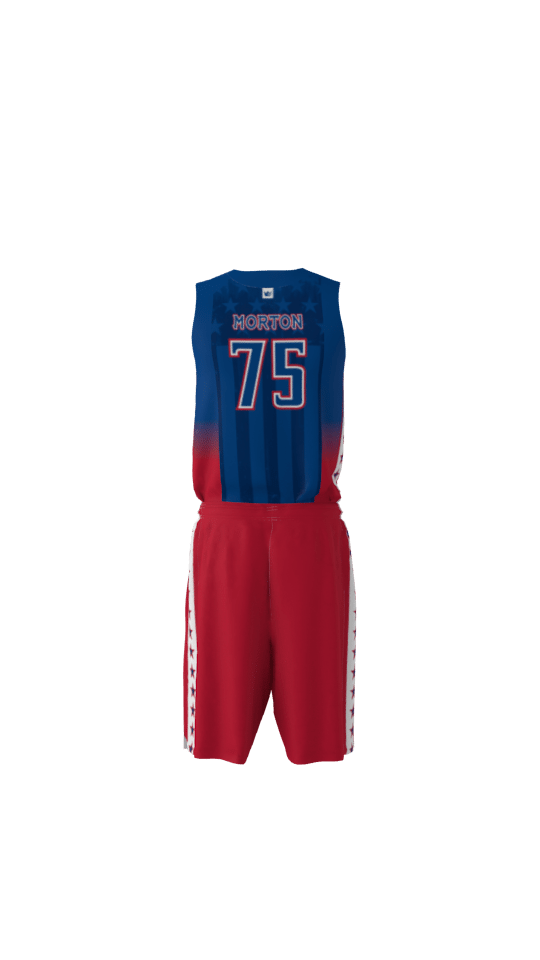 Patriots Custom Dye Sublimated Basketball Uniform