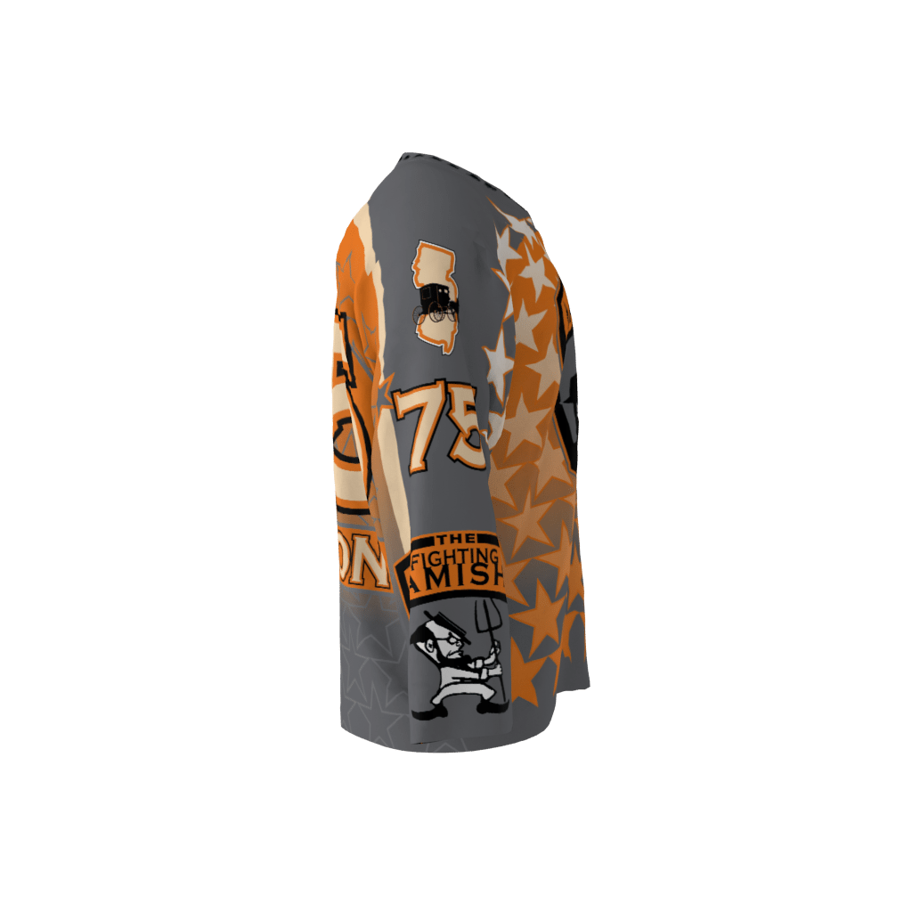 Fighting Amish Orange Hockey Jersey - Image 4