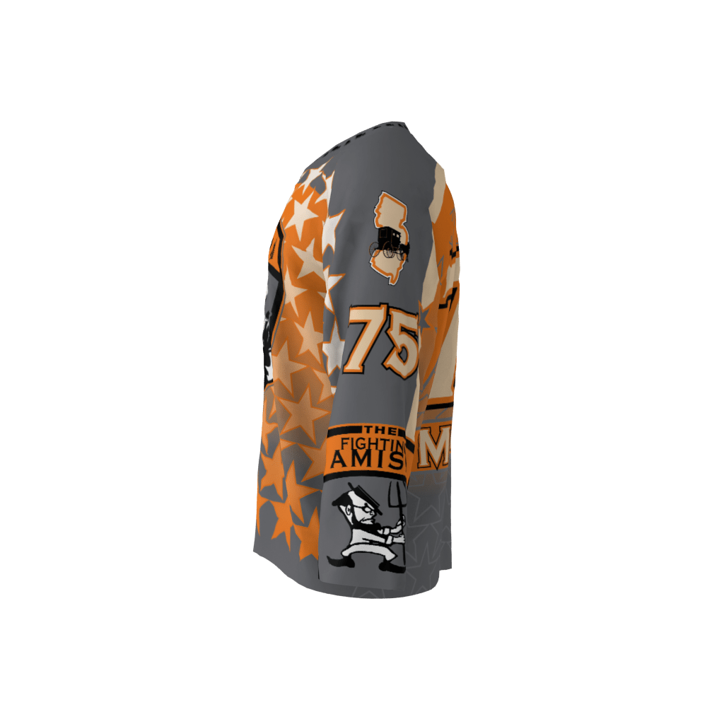 Fighting Amish Orange Hockey Jersey - Image 2