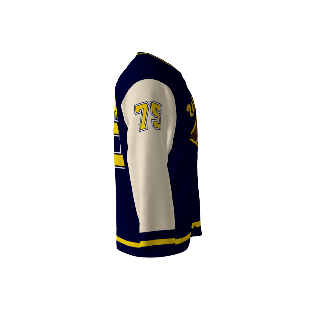 Wolverines Navy Blue Hockey Jersey - Image 4