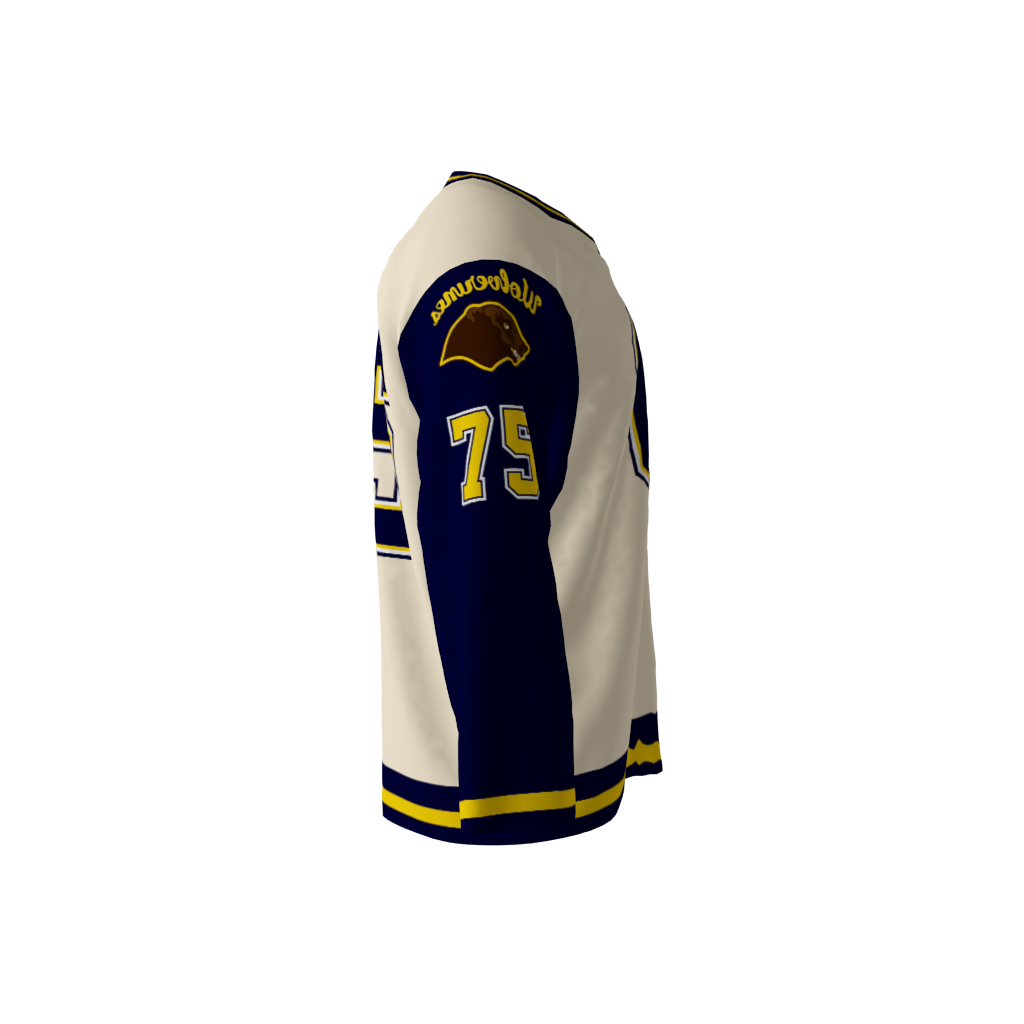 Wolverines Cream Hockey Jersey - Image 4