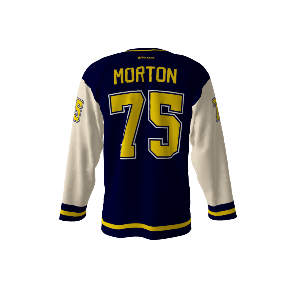 Wolverines Navy Blue Hockey Jersey - Image 3