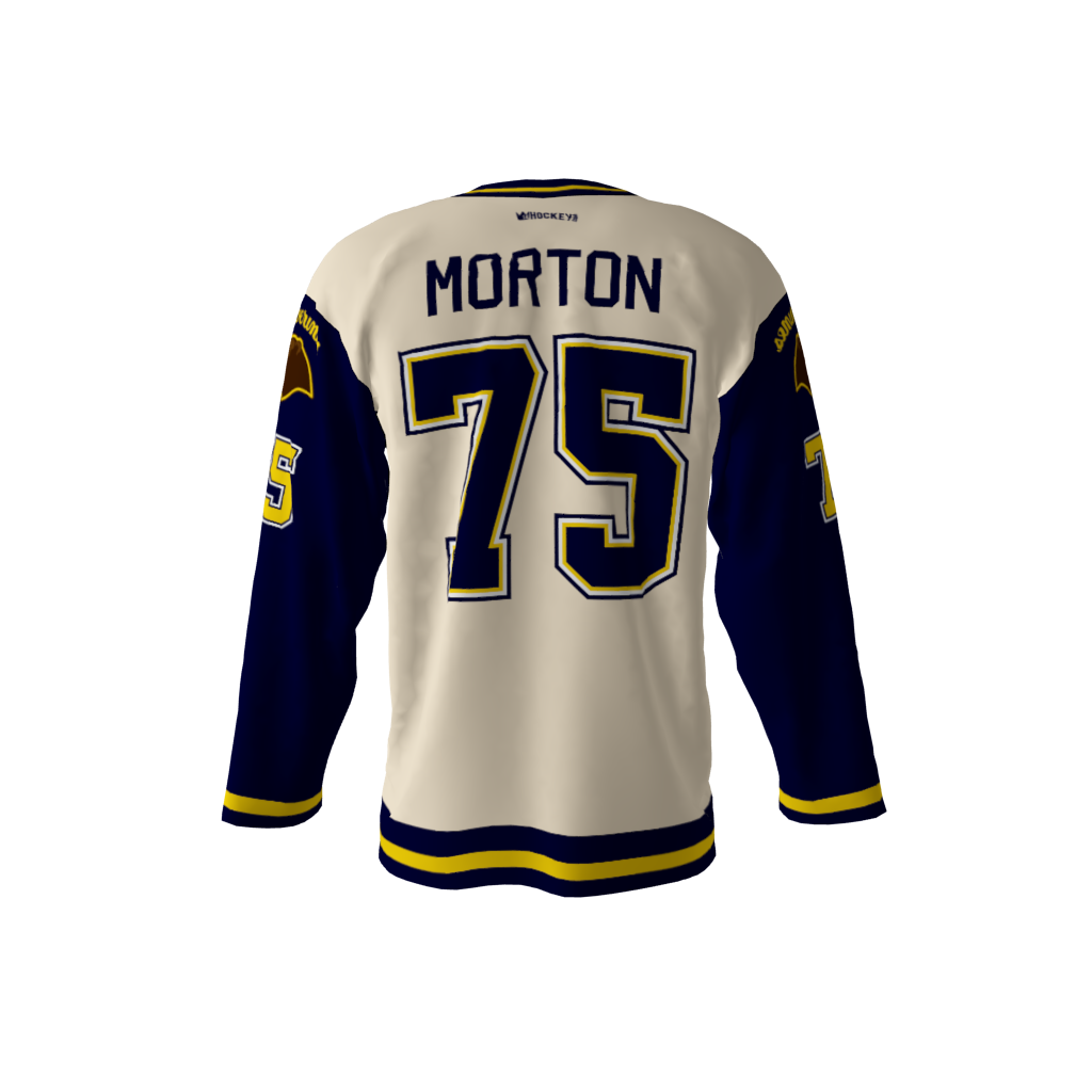 Wolverines Cream Hockey Jersey - Image 3