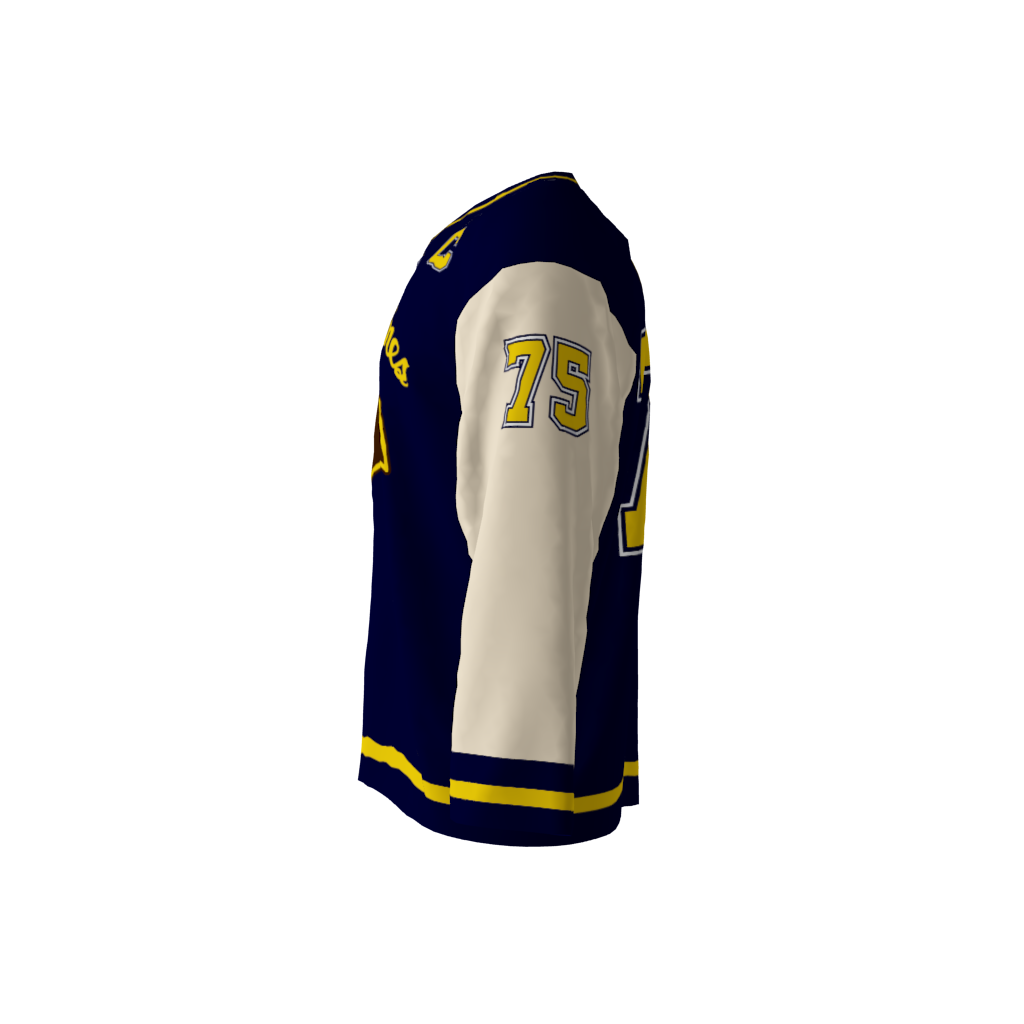 Wolverines Navy Blue Hockey Jersey - Image 2