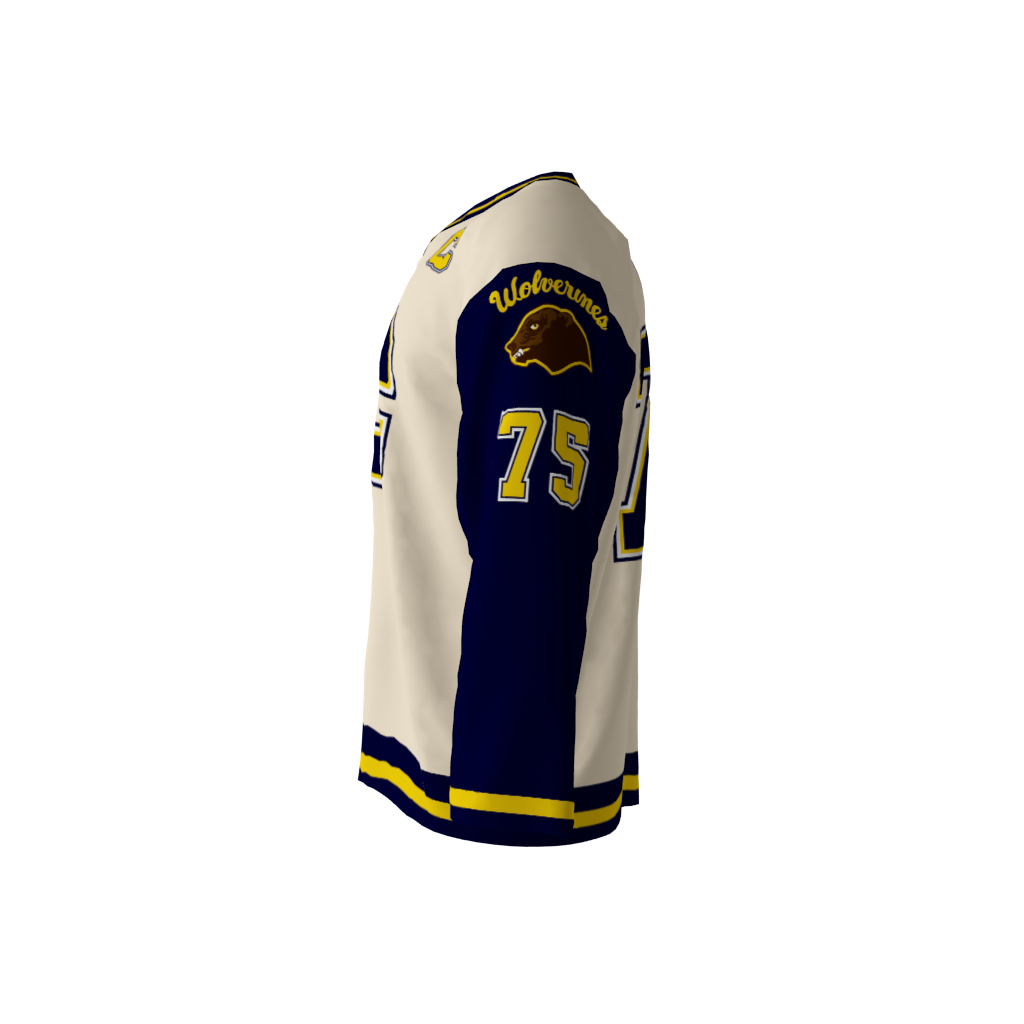 Wolverines Cream Hockey Jersey - Image 2