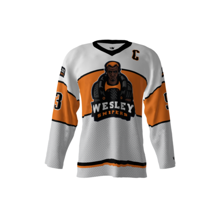 Wesley Snipers White Hockey Jersey