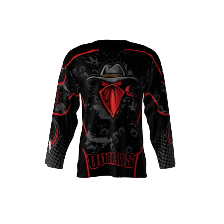 Outlaws Black Red Hockey Jersey