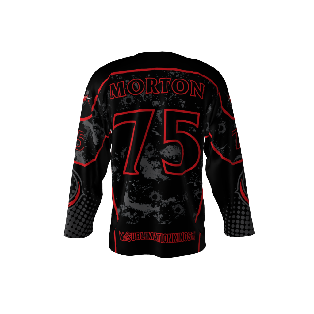 Outlaws Black Red Hockey Jersey - Image 3
